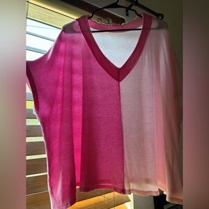 Pink Lily Color Block Top